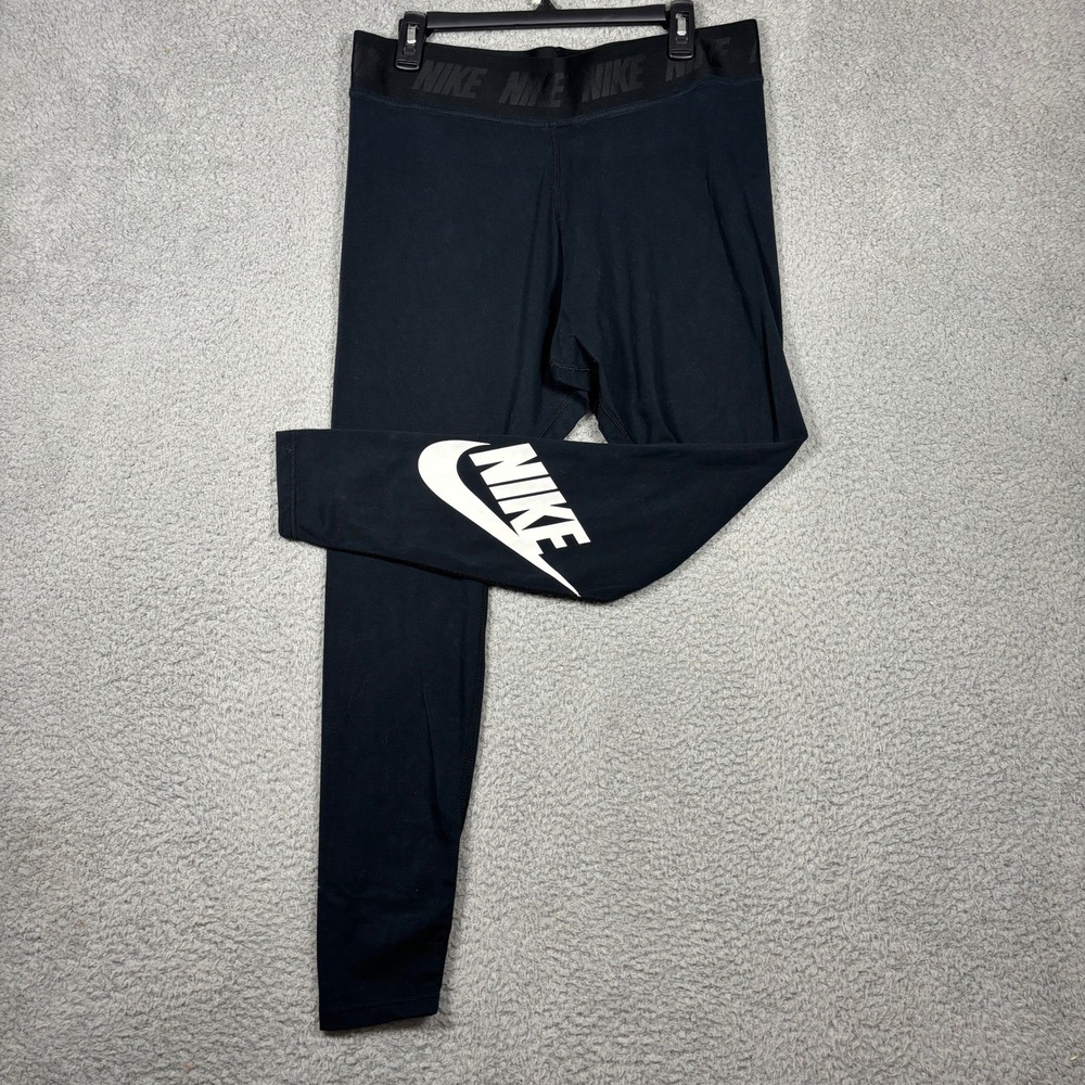 Nike Leggings Women XL Black Sportswear Futura Logo Tights 933346-010 Athletic